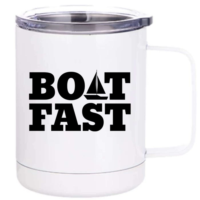 Sailing Cute Gift Boat Fast Cute Gift Boating Great Gift Front & Back 12oz Stainless Steel Tumbler Cup