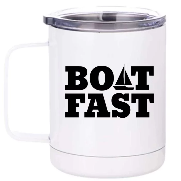 Sailing Cute Gift Boat Fast Cute Gift Boating Great Gift Front & Back 12oz Stainless Steel Tumbler Cup