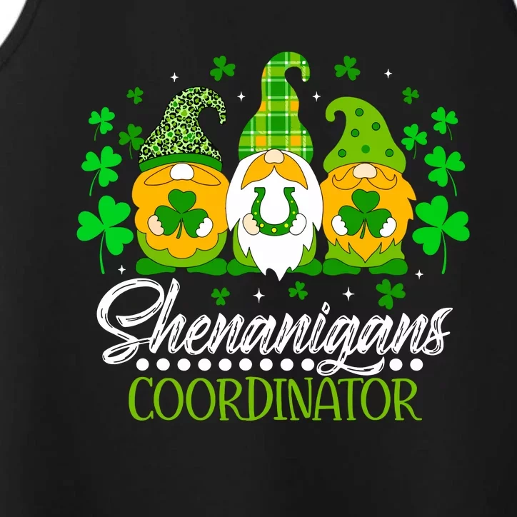 Shenanigans Coordinator Gnome Irish Shamrock Patricks Day Performance Tank