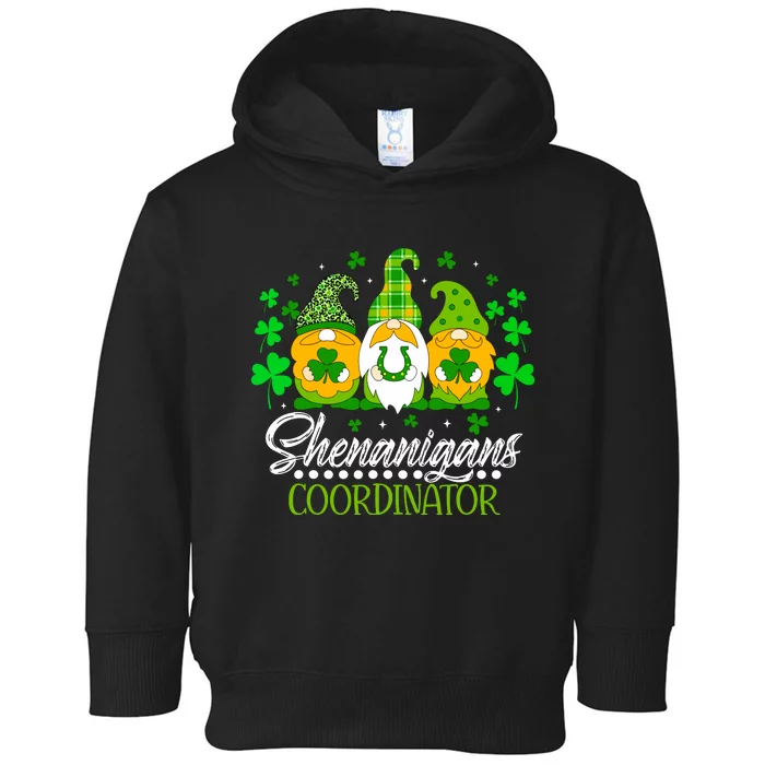 Shenanigans Coordinator Gnome Irish Shamrock Patricks Day Toddler Hoodie