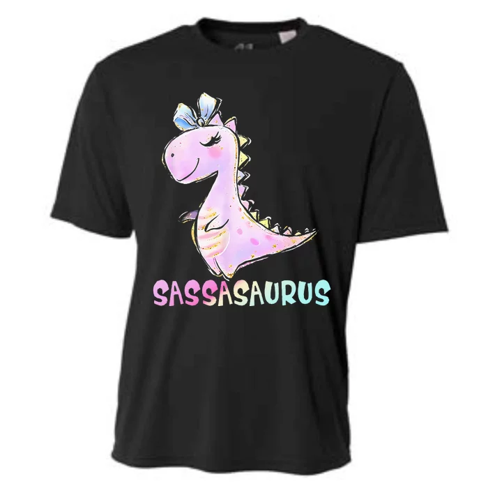 Sassasaurus Cute Girl Dinosaur Funny Gifts For Kids Girls Cooling Performance Crew T-Shirt