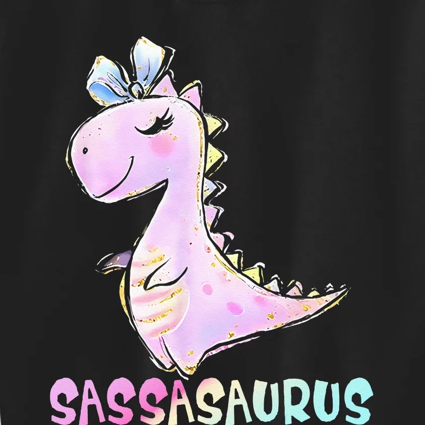 Sassasaurus Cute Girl Dinosaur Funny Gifts For Kids Girls Kids Sweatshirt