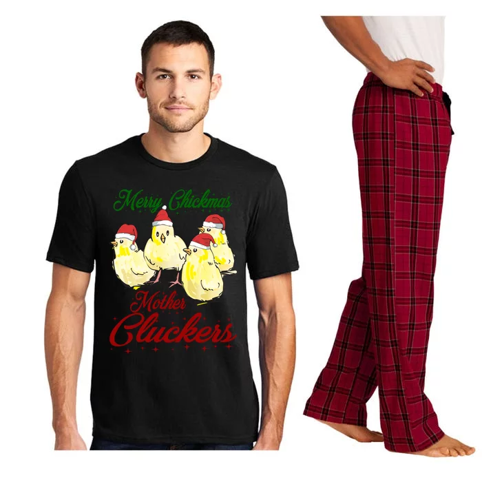 Santa Chicks Great Gift Merry Chickmas Mother Cluckers Gift Pajama Set