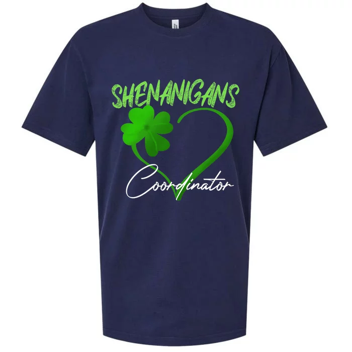 Shenanigans Coordinator Green Heart Shamrock St Patricks Day Sueded Cloud Jersey T-Shirt