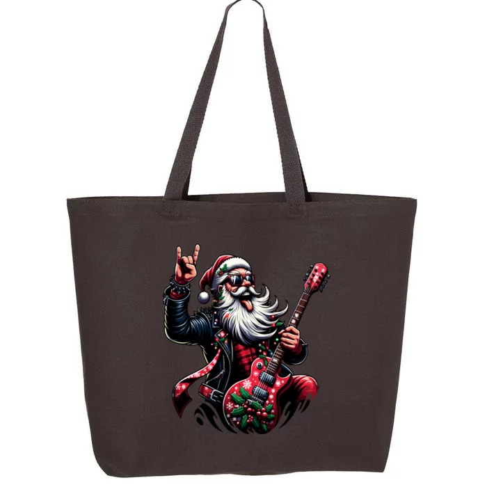 Santa Claus Guitar Player Rock & Roll Christmas 25L Jumbo Tote