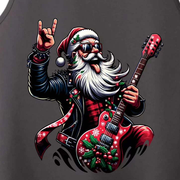 Santa Claus Guitar Player Rock & Roll Christmas Performance Tank