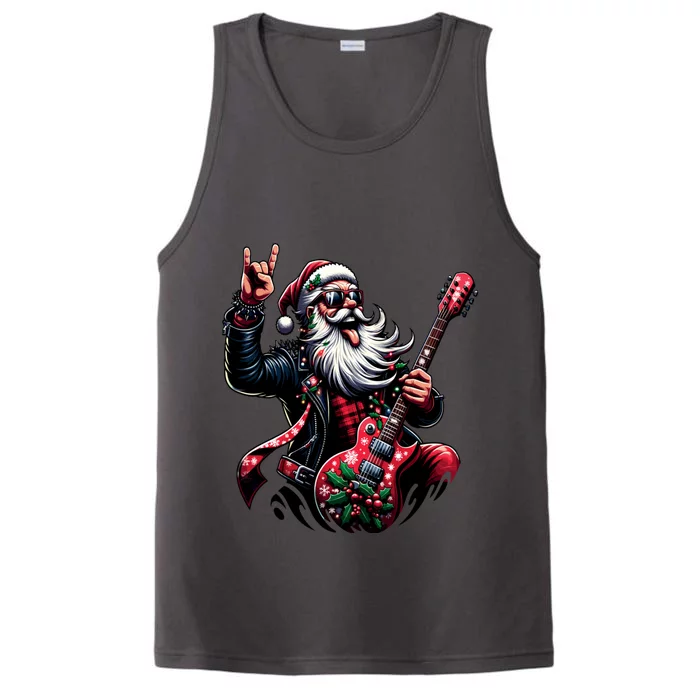 Santa Claus Guitar Player Rock & Roll Christmas Performance Tank