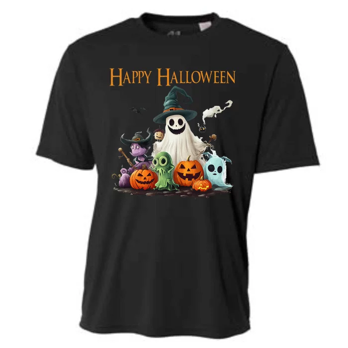 Spooky Cute Ghost Halloween Costume Happy Halloween Ghost Cooling Performance Crew T-Shirt