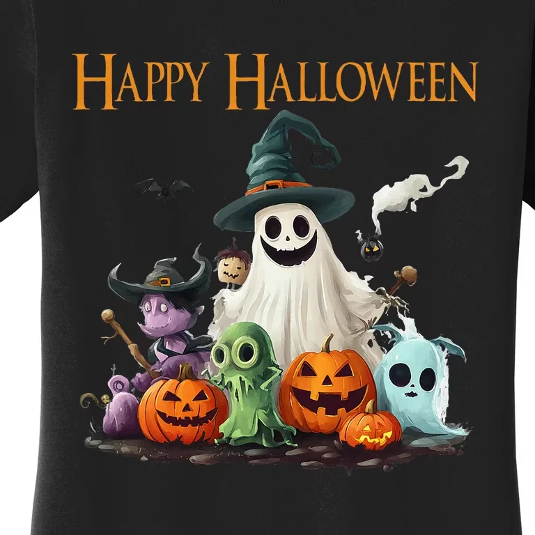 Spooky Cute Ghost Halloween Costume Happy Halloween Ghost Women's T-Shirt