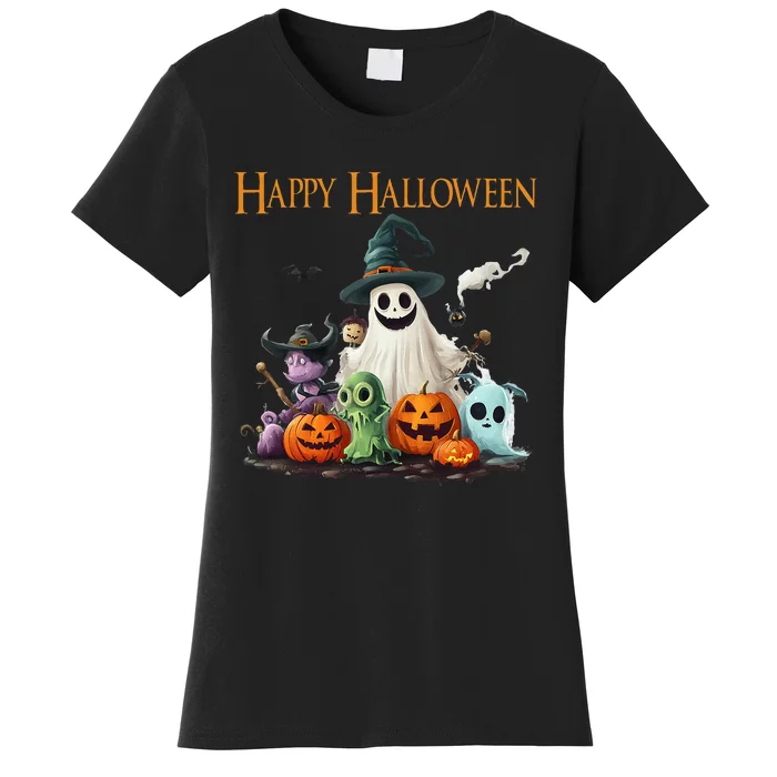 Spooky Cute Ghost Halloween Costume Happy Halloween Ghost Women's T-Shirt