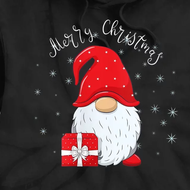 Santa Claus Garden Gnome Merry Christmas Tie Dye Hoodie