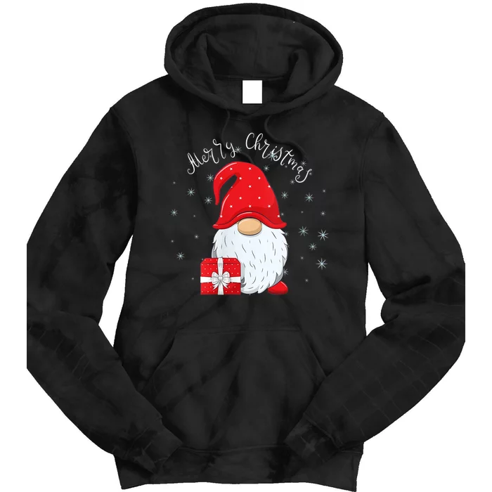 Santa Claus Garden Gnome Merry Christmas Tie Dye Hoodie