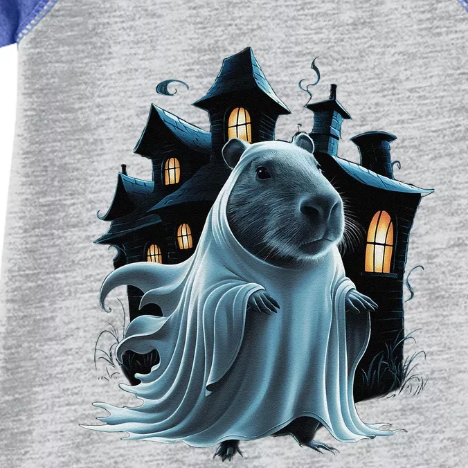 Spooky Capybara Ghost Haunted Halloween House Phantom Infant Baby Jersey Bodysuit