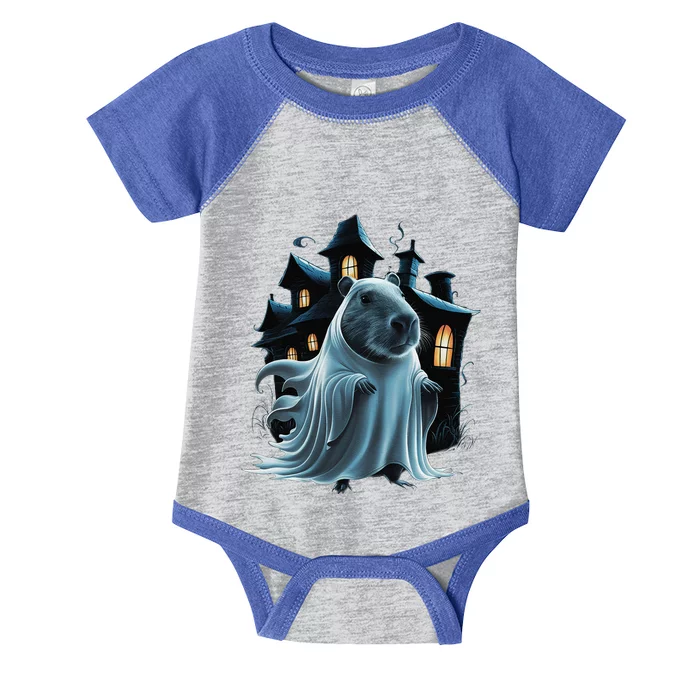 Spooky Capybara Ghost Haunted Halloween House Phantom Infant Baby Jersey Bodysuit