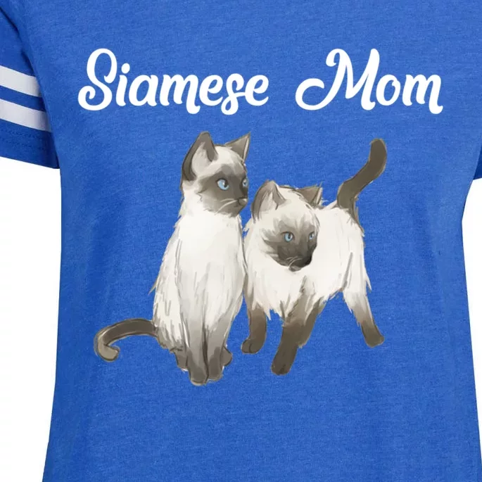 Siamese Cat Gift Siamese Mom Gift Siamese Cat Funny Gift Enza Ladies Jersey Football T-Shirt