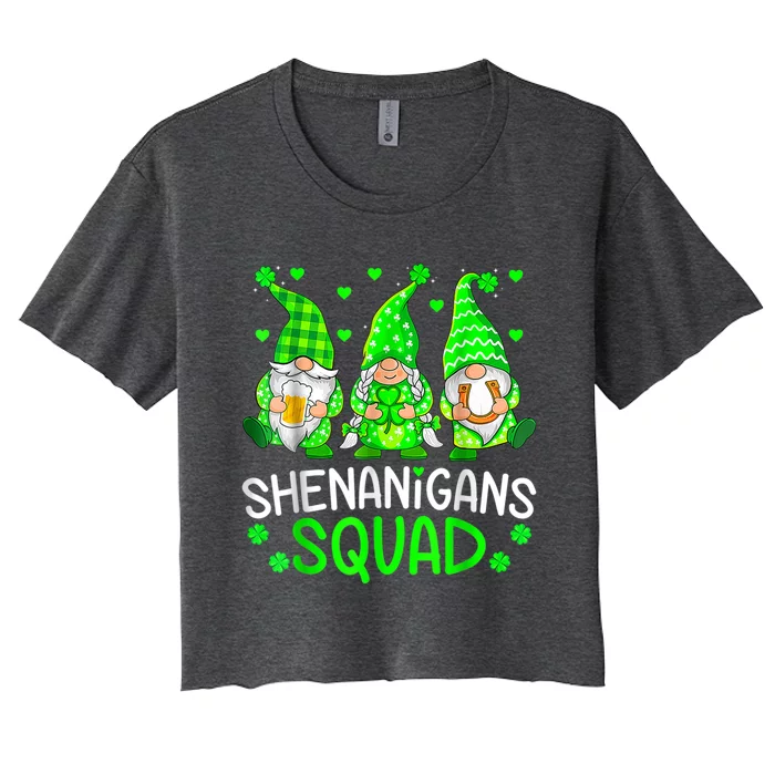 Shenanigans Coordinator Gnome St Patricks Day Teacher Gift Women's Crop Top Tee