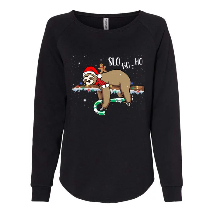 Sloth Christmas Gift Merry Slothmas Slo Ho Ho Cool Gift Womens California Wash Sweatshirt