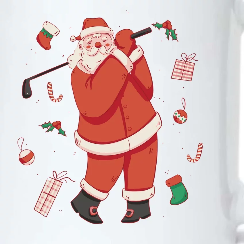 Santa Claus Golf Lover Holiday Black Color Changing Mug