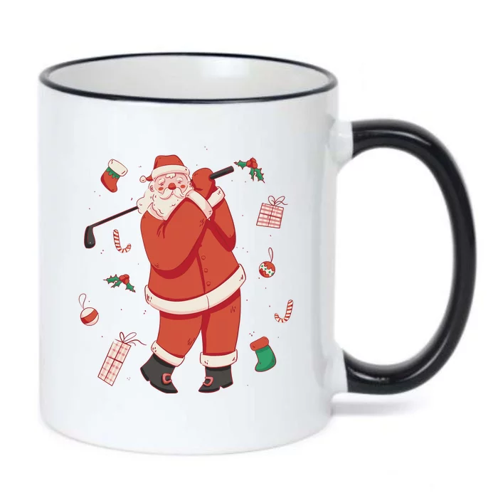 Santa Claus Golf Lover Holiday Black Color Changing Mug