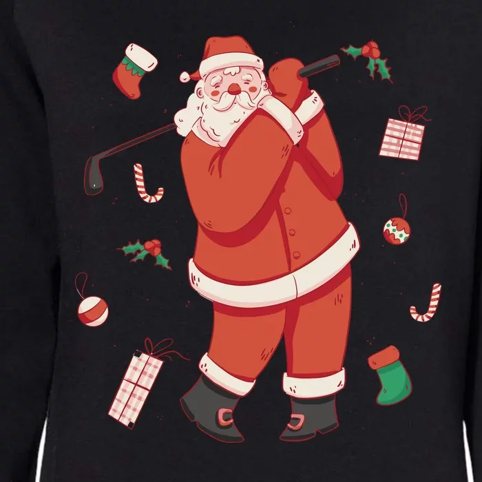 Santa Claus Golf Lover Holiday Womens California Wash Sweatshirt