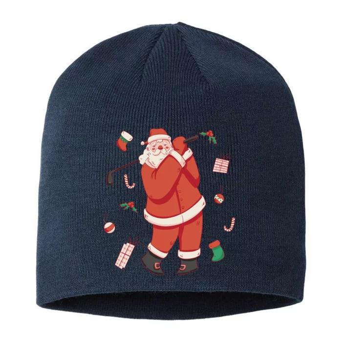 Santa Claus Golf Lover Holiday 8 1/2in Sustainable Knit Beanie