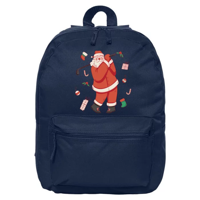 Santa Claus Golf Lover Holiday 16 in Basic Backpack