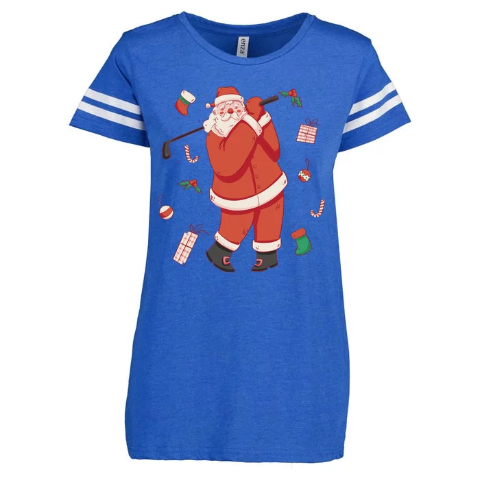 Santa Claus Golf Lover Holiday Enza Ladies Jersey Football T-Shirt