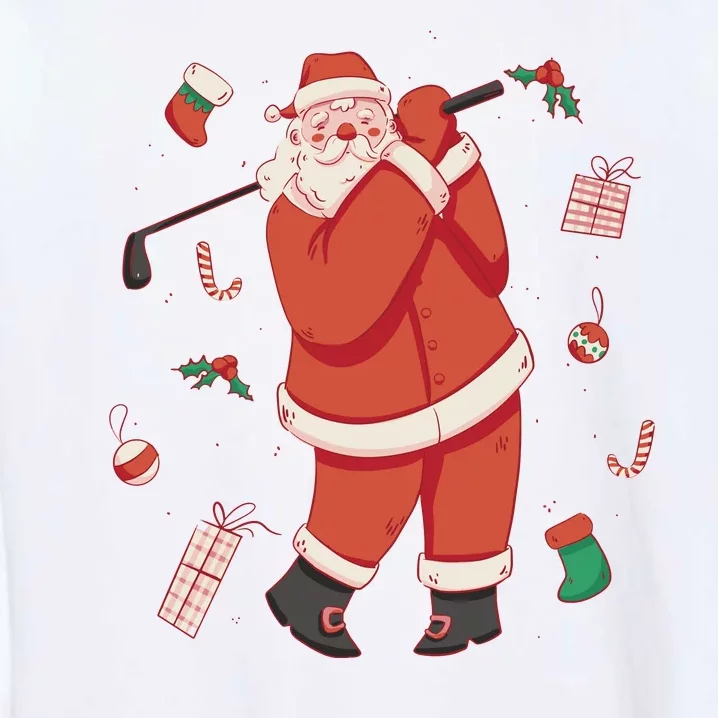 Santa Claus Golf Lover Holiday Garment-Dyed Sweatshirt