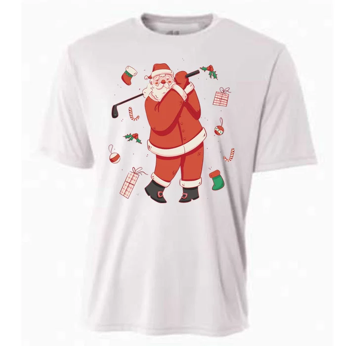 Santa Claus Golf Lover Holiday Cooling Performance Crew T-Shirt