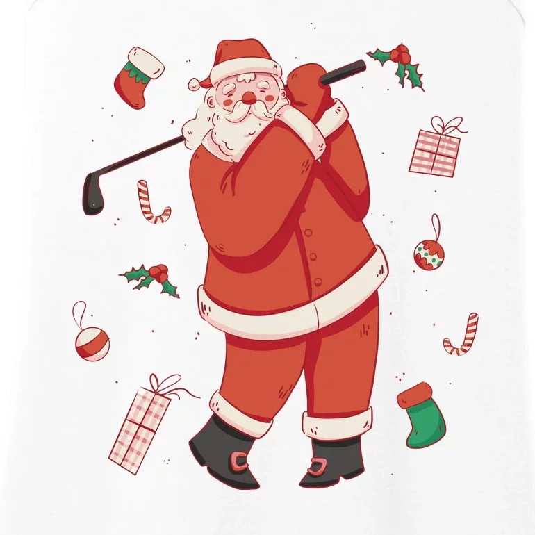 Santa Claus Golf Lover Holiday Ladies Essential Tank