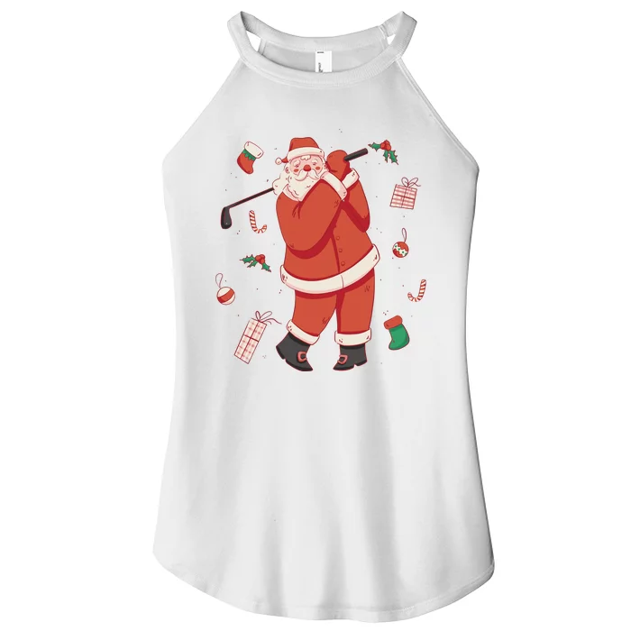 Santa Claus Golf Lover Holiday Women’s Perfect Tri Rocker Tank