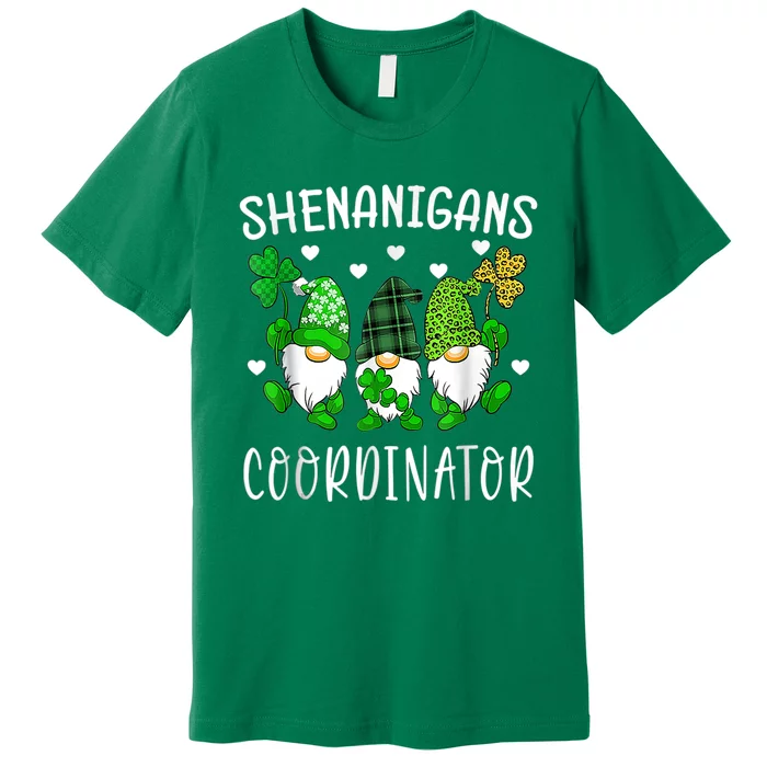 Shenanigans Coordinator Gnome St Patricks Day Teacher Gift Premium T-Shirt