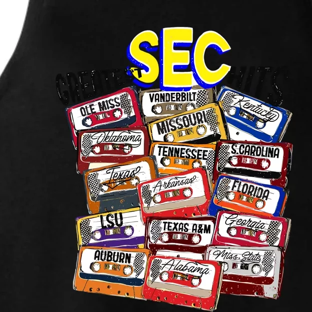 Sec Conference Greatest Hits College Football Game Day Cassette Tape Ladies Tri-Blend Wicking Tank