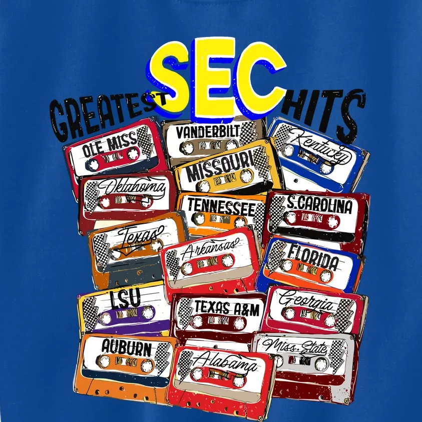 Sec Conference Greatest Hits College Football Game Day Cassette Tape Kids Sweatshirt