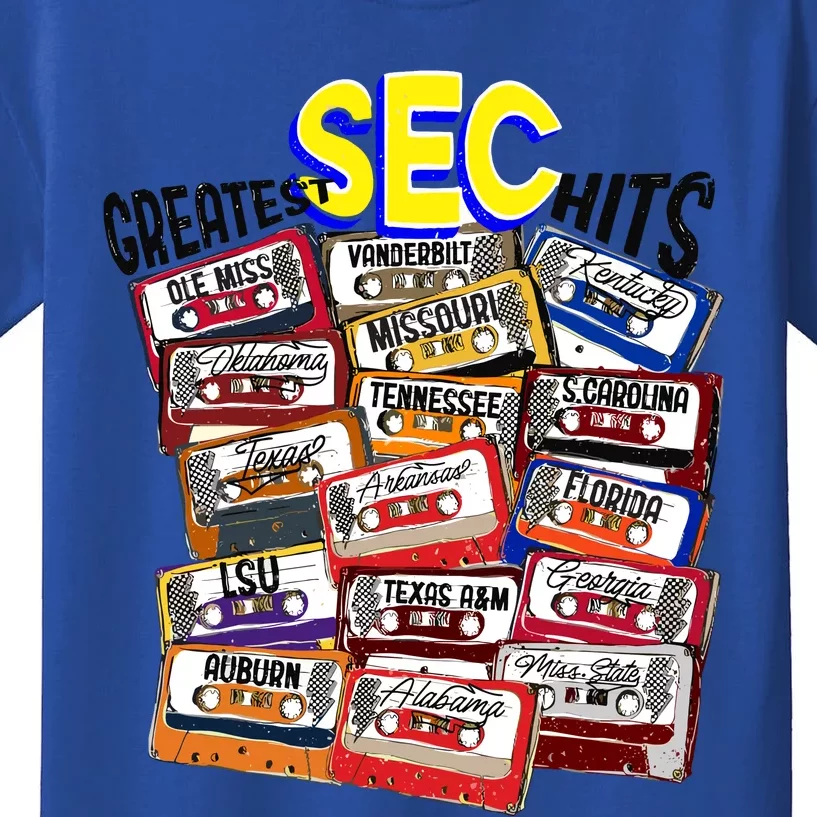 Sec Conference Greatest Hits College Football Game Day Cassette Tape Kids T-Shirt