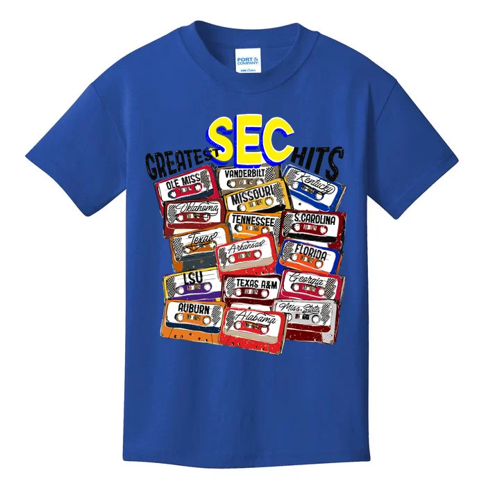 Sec Conference Greatest Hits College Football Game Day Cassette Tape Kids T-Shirt