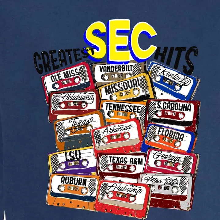 Sec Conference Greatest Hits College Football Game Day Cassette Tape Garment-Dyed Sweatshirt