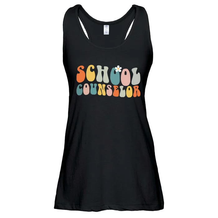 School Counselor Groovy Retro Vintage Ladies Essential Flowy Tank