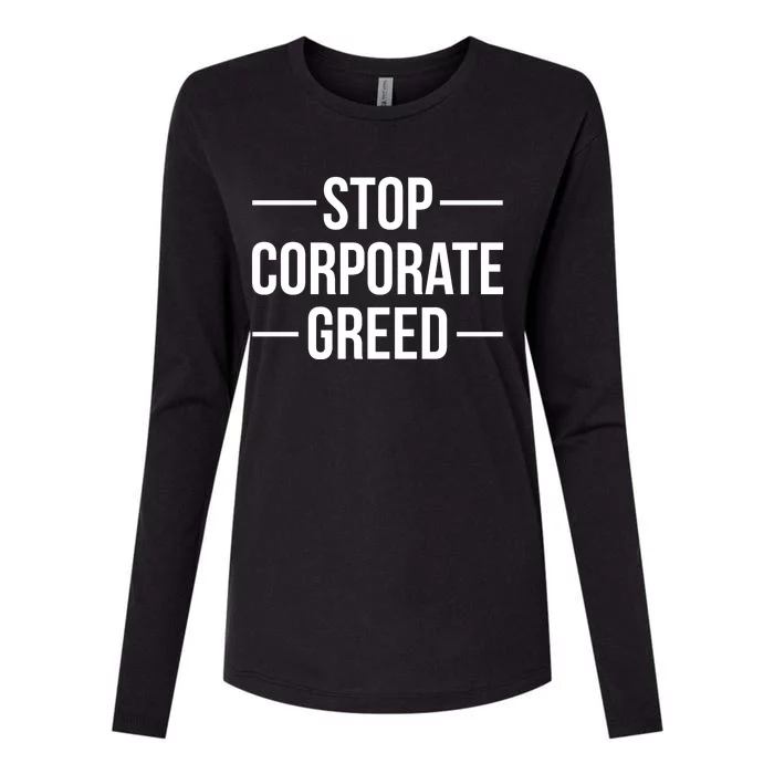 Stop Corporate Greed Heath Workers Strike Womens Cotton Relaxed Long Sleeve T-Shirt