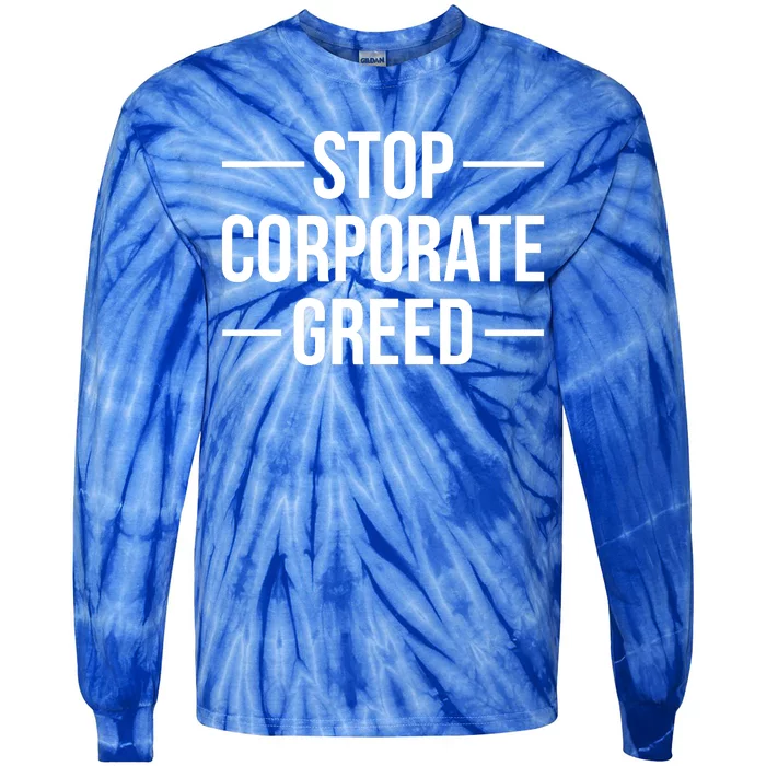 Stop Corporate Greed Heath Workers Strike Tie-Dye Long Sleeve Shirt