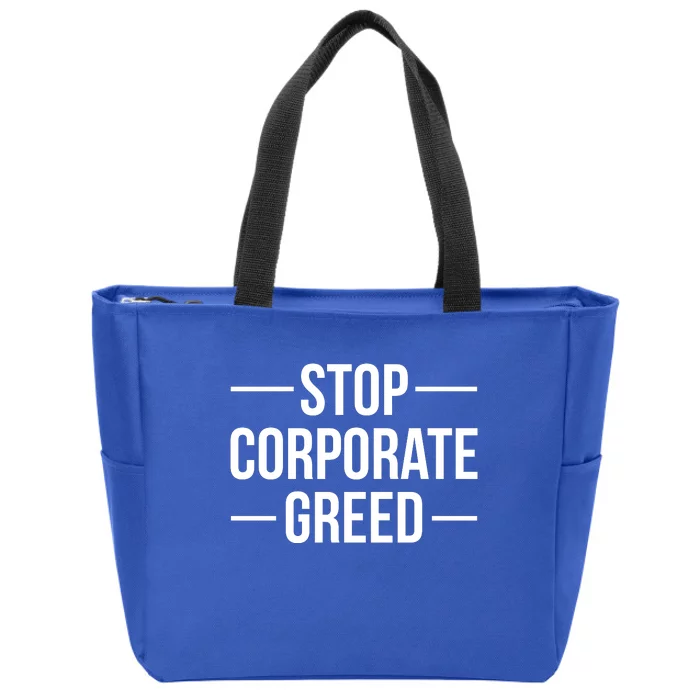 Stop Corporate Greed Heath Workers Strike Zip Tote Bag