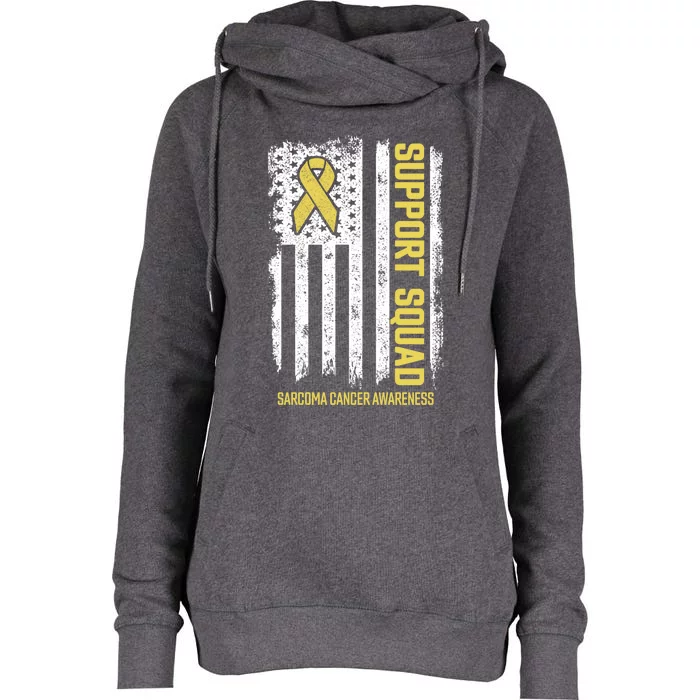 Sarcoma Cancer Gift Support Squad Sarcoma Cancer Awareness Gift Womens Funnel Neck Pullover Hood