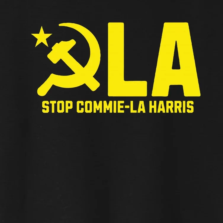 Stop Commiela Harris Kamala Communism Trump Supporter 2024 Women's Crop Top Tee