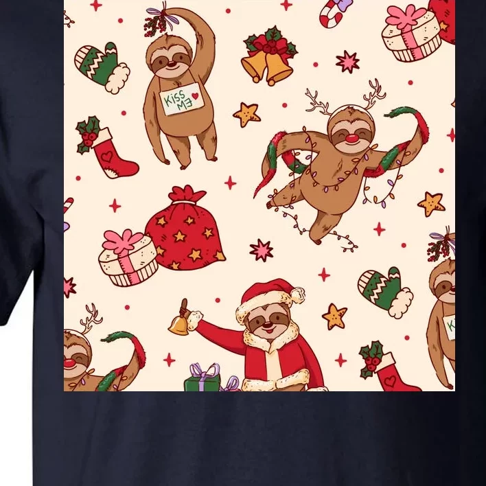 Sloth Christmas Holiday Tall T-Shirt