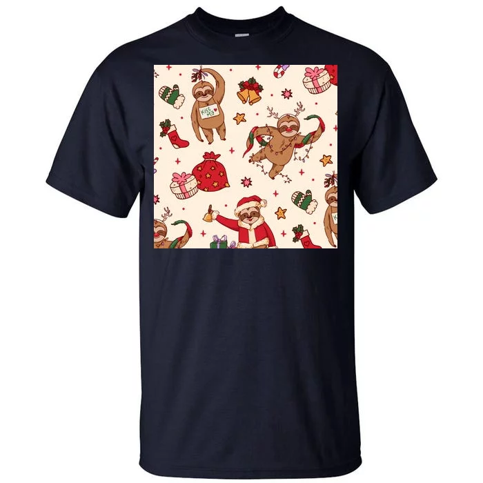 Sloth Christmas Holiday Tall T-Shirt