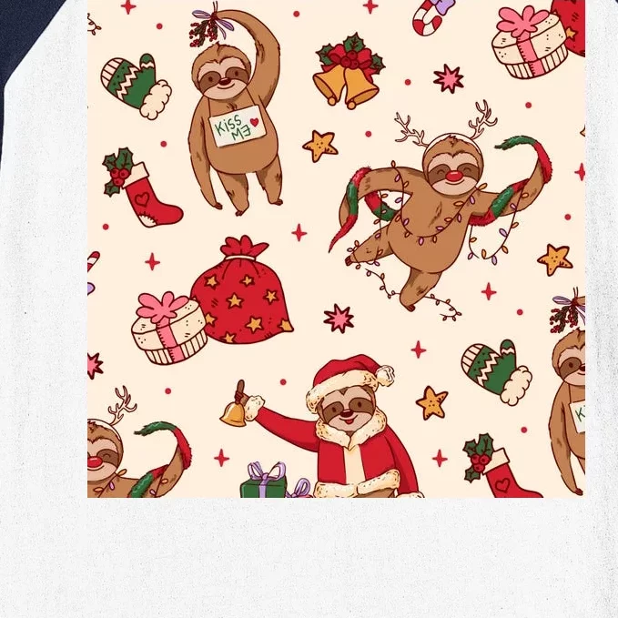 Sloth Christmas Holiday Baseball Sleeve Shirt