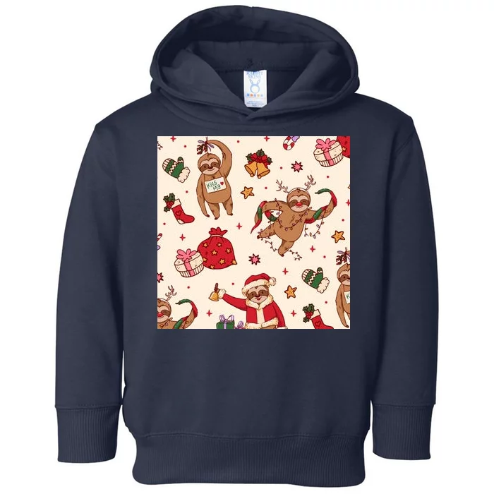 Sloth Christmas Holiday Toddler Hoodie