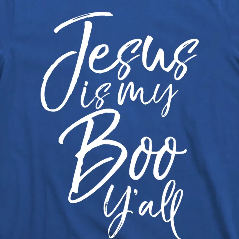 Southern Christian Halloween Ghost Pun Jesus Is My Boo YAll Gift T-Shirt