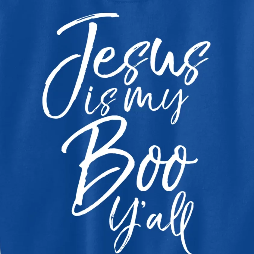 Southern Christian Halloween Ghost Pun Jesus Is My Boo YAll Gift Kids Sweatshirt