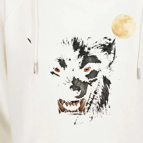 Scary Cool Halloween Werewolf Lychan Trick Or Treat Party Womens Funnel Neck Pullover Hood